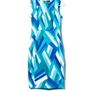 Calvin Klein Geometric Print Sleeveless Dress Size 2